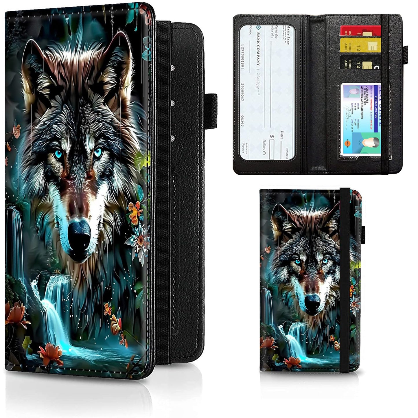 HOTCheckbook Cover for Men Women PU Leather Slim Check Book Holder Covers Wallet Case with Card Slots Duplicate Checks Card Pen Holder with RFID Blocking & Elastic Strap,Cute A Cat