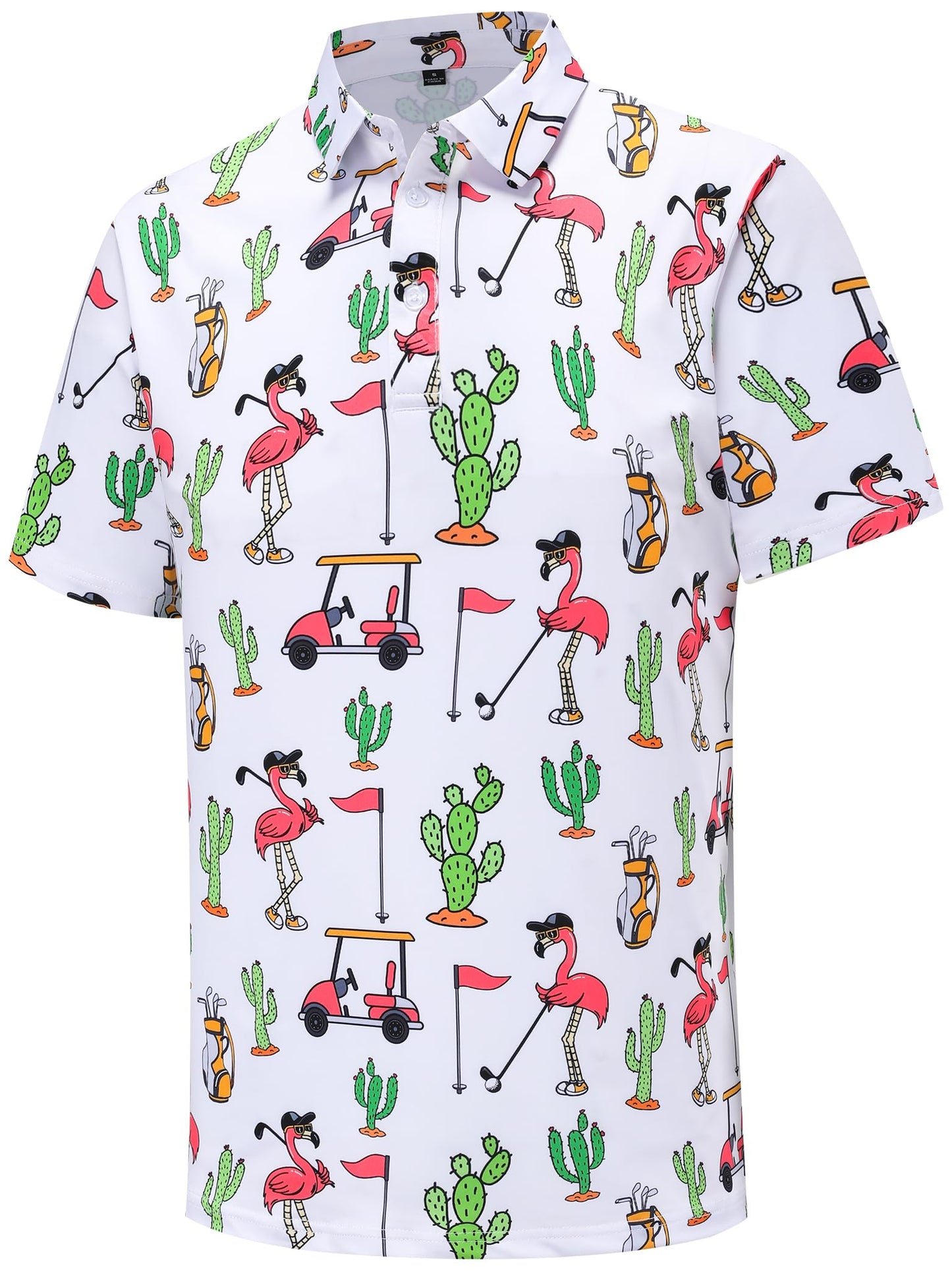 HOTMen's Golf Polo Shirts Short Sleeve Performance Moisture Wicking Dry Fit Funny Golf Polo Shirts for Men