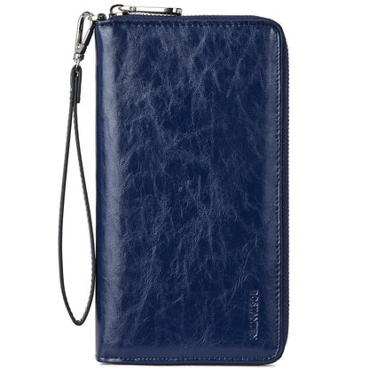 HOTBOSTANTEN Leather Wallet for Women RFID Blocking Zip Around Credit Cards Holder Phone Clutch
