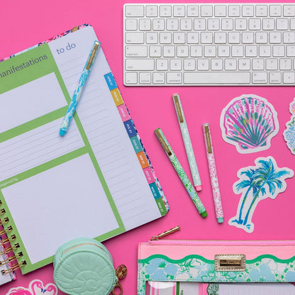 HOTLilly Pulitzer Shell Mini Keychain Pouch, Mint Green Shell | 3" x 3" x 1.75" Cute Leatherette Coin Purse Bag Charm with Gold Clip & Logo Charm Zipper Pull