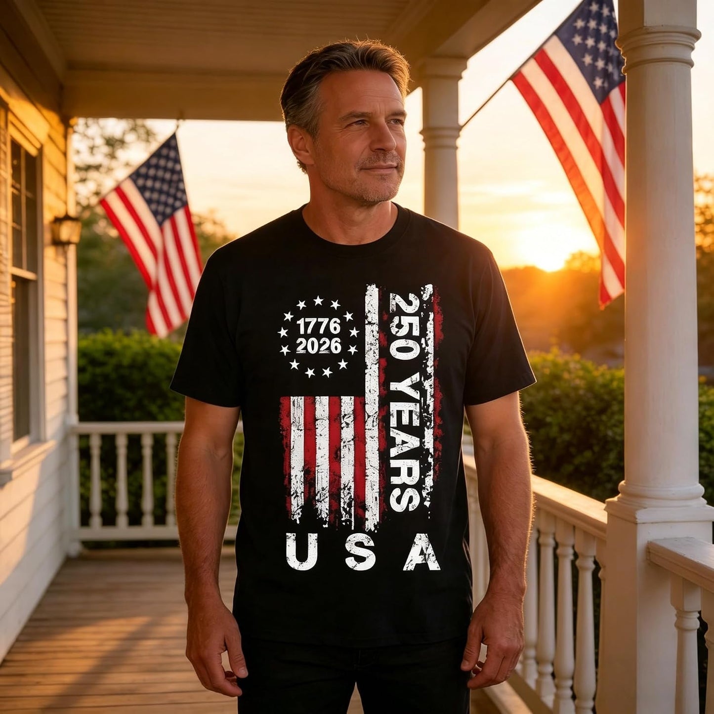 HOT250 Anniversary USA Shirts: 1776-2026 250th Birthday Patriotic American Flag T-Shirt 4th of July Shirt