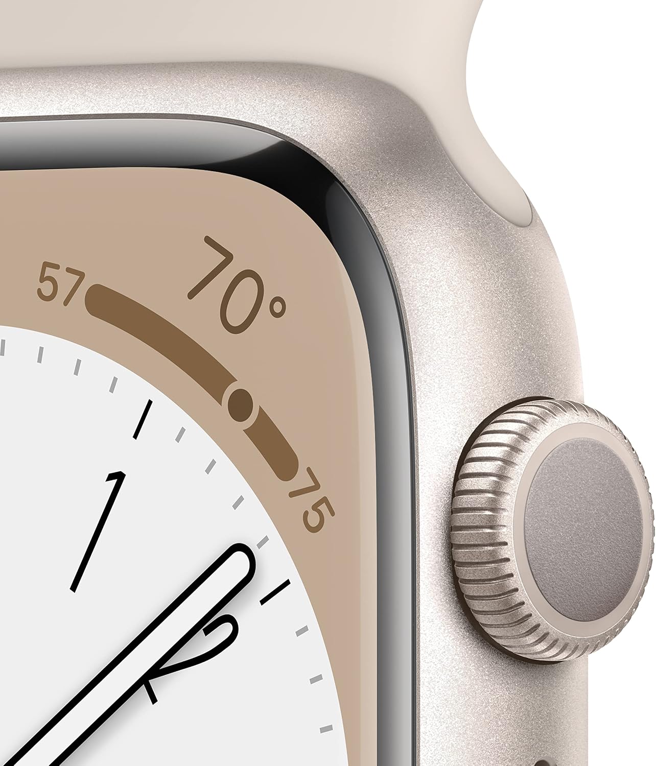 HOTApple Watch Series 8 (GPS, 45MM) - Starlight Aluminum Case with Starlight Sport Band (Renewed Premium)