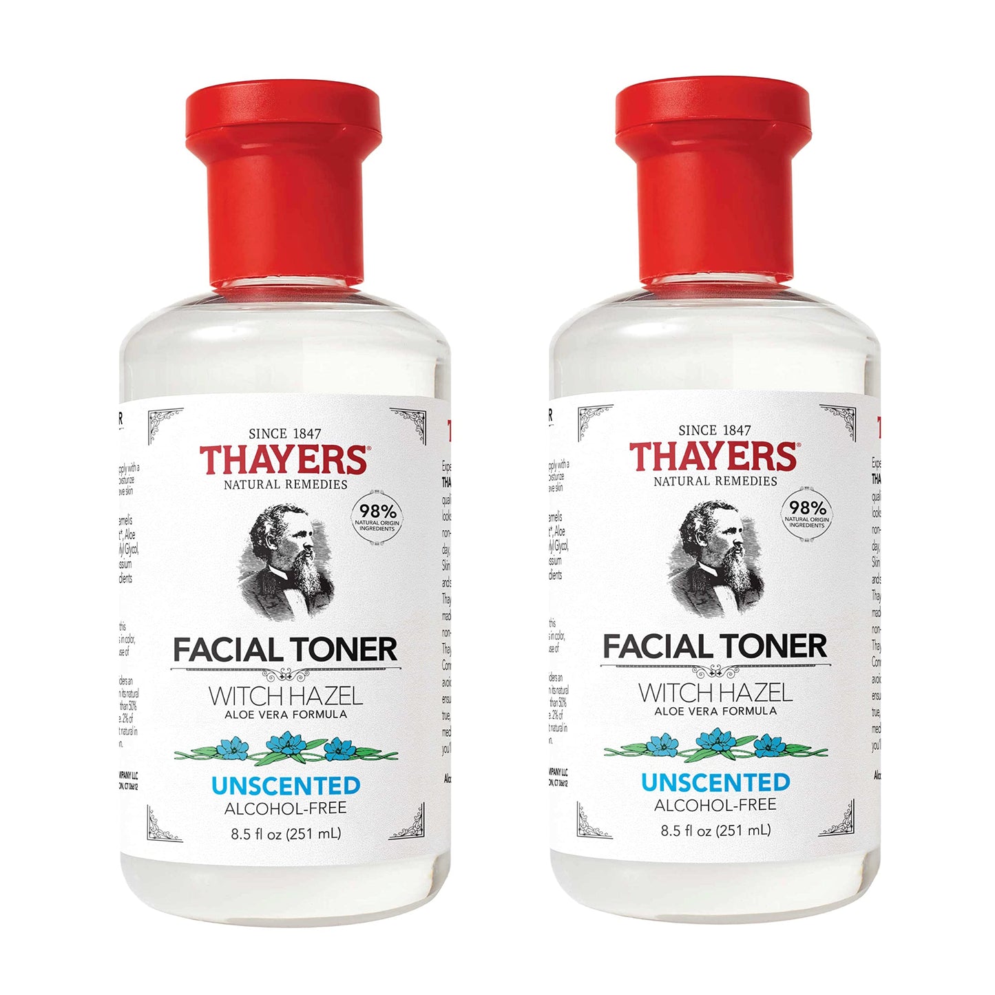 HOTTHAYERS Alcohol-Free, Hydrating, Unscented Witch Hazel Facial Toner with Aloe Vera Formula, Vegan, Dermatologist Tested and Recommended, 12 Oz (Packaging May Vary)