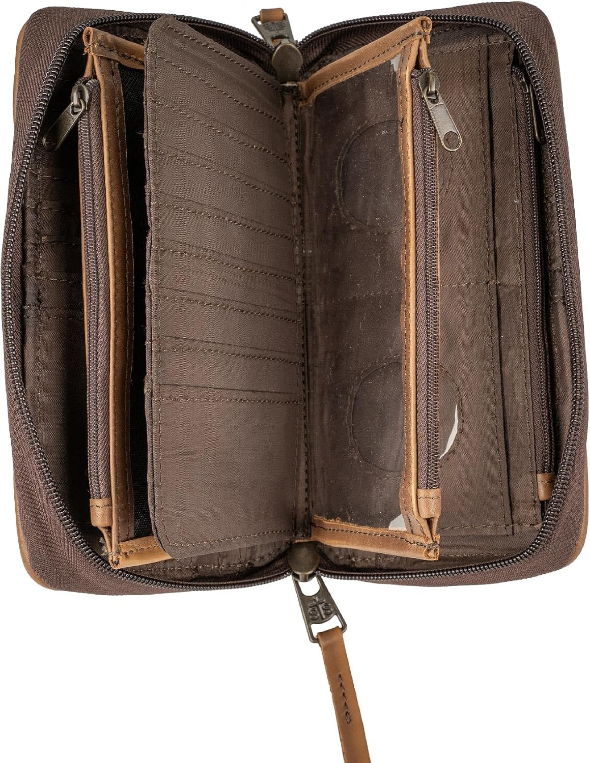 HOTSTS Ranchwear Women's Chaynee Valley Serape Kacy Organizer-Leather Wrist Strap, 32 Card Slots, Secure Zip Closure, Multi