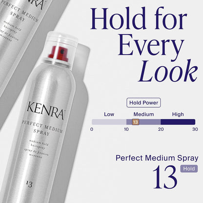 HOTKenra Professional Perfect Medium Spray 13 | Provides Styling Control Without Stiffness | Medium Hold | Fast-Drying Formulation | High Shine Finish | All Hair Types