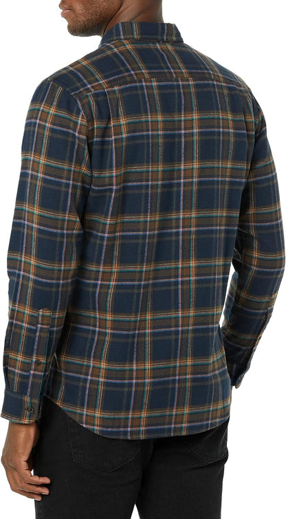 HOTAmazon Essentials Men's Slim-Fit Flannel Shirt, Long Sleeve Button Down Plaid