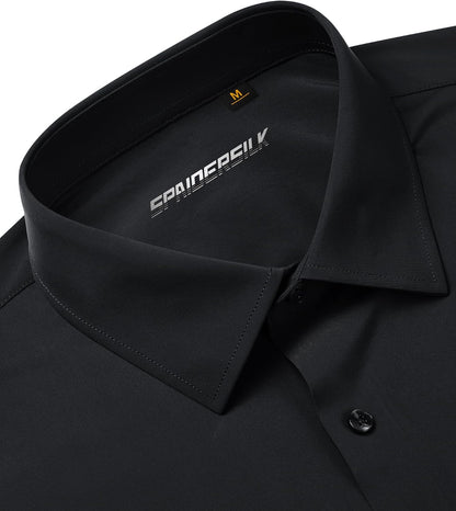 HOTLion Nardo Stretch Mens Dress Shirts Long Sleeve Slim Fit Dress Shirts for Men Muscle Fit Wrinkle Free Button Down Shirt