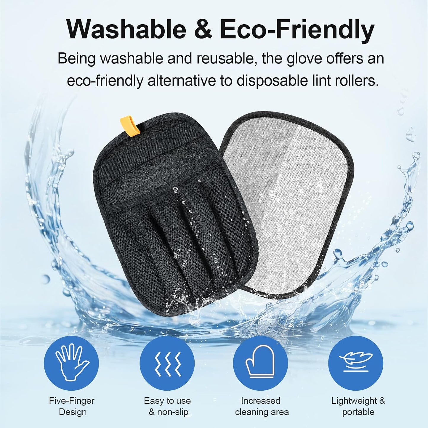 HOTPet Hair Removal Glove for Cats & Dogs, Upgraded Five-Finger Electrostatic Pet Hair Glove, Reusable Magic Brush Pet Hair Remover Tool for Laundry, Couch, Carpet, Car Seat