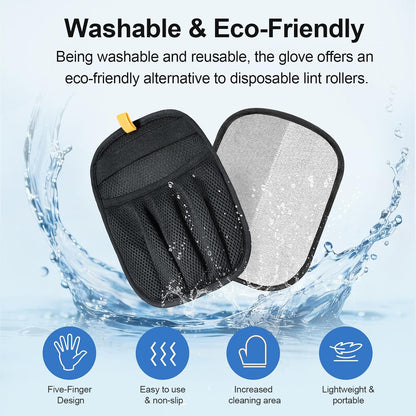 HOTPet Hair Removal Glove for Cats & Dogs, Upgraded Five-Finger Electrostatic Pet Hair Glove, Reusable Magic Brush Pet Hair Remover Tool for Laundry, Couch, Carpet, Car Seat