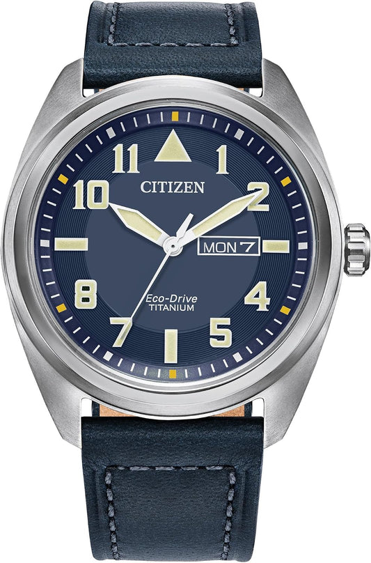 HOTCitizen Men's Eco-Drive Weekender Garrison Field Watch in Super Titanium
