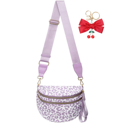 HOTBum Bag Crossbody Bag for Women | Spacious Bum Bags | Nylon Crossbody Fanny Packs | Leopard Purse Belt Wallet (Colour Bum Bag-Brown Leopard)