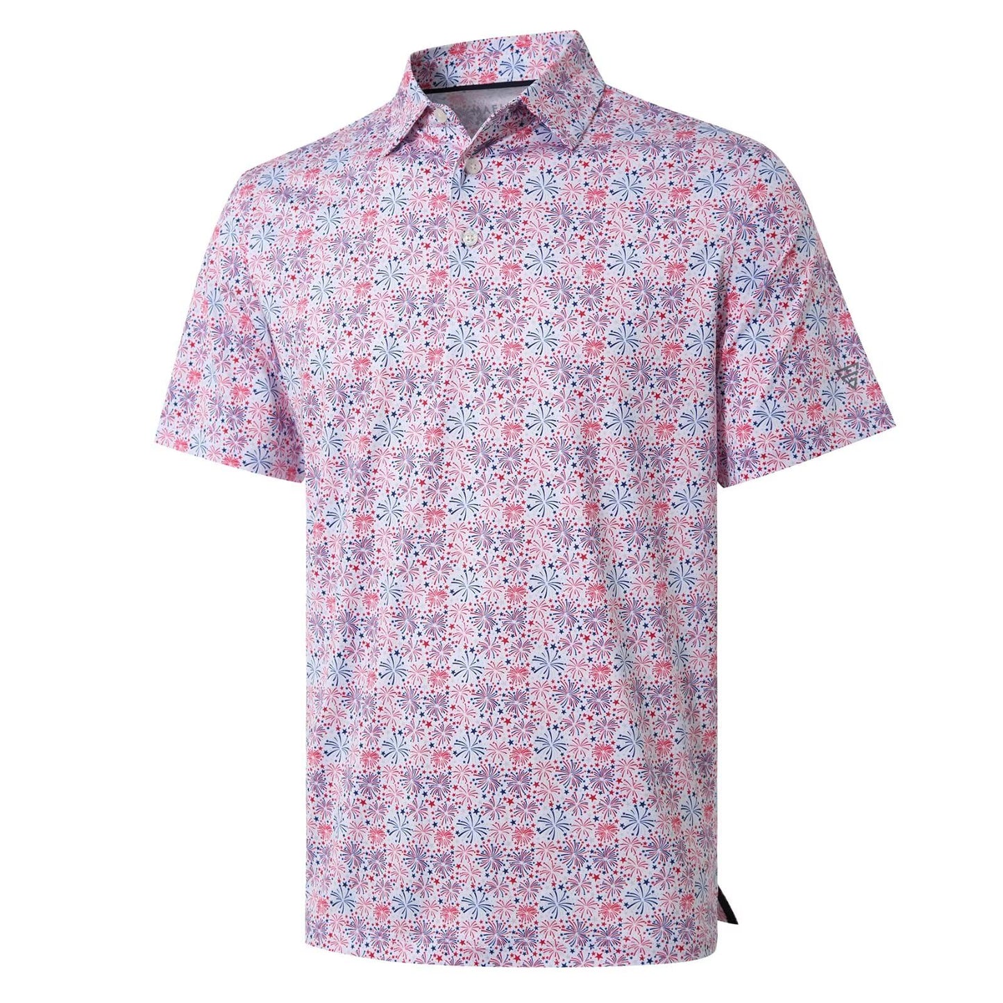 HOTGolf Shirts for Men Dry Fit Short Sleeve Print Performance Moisture Wicking Polo Shirt