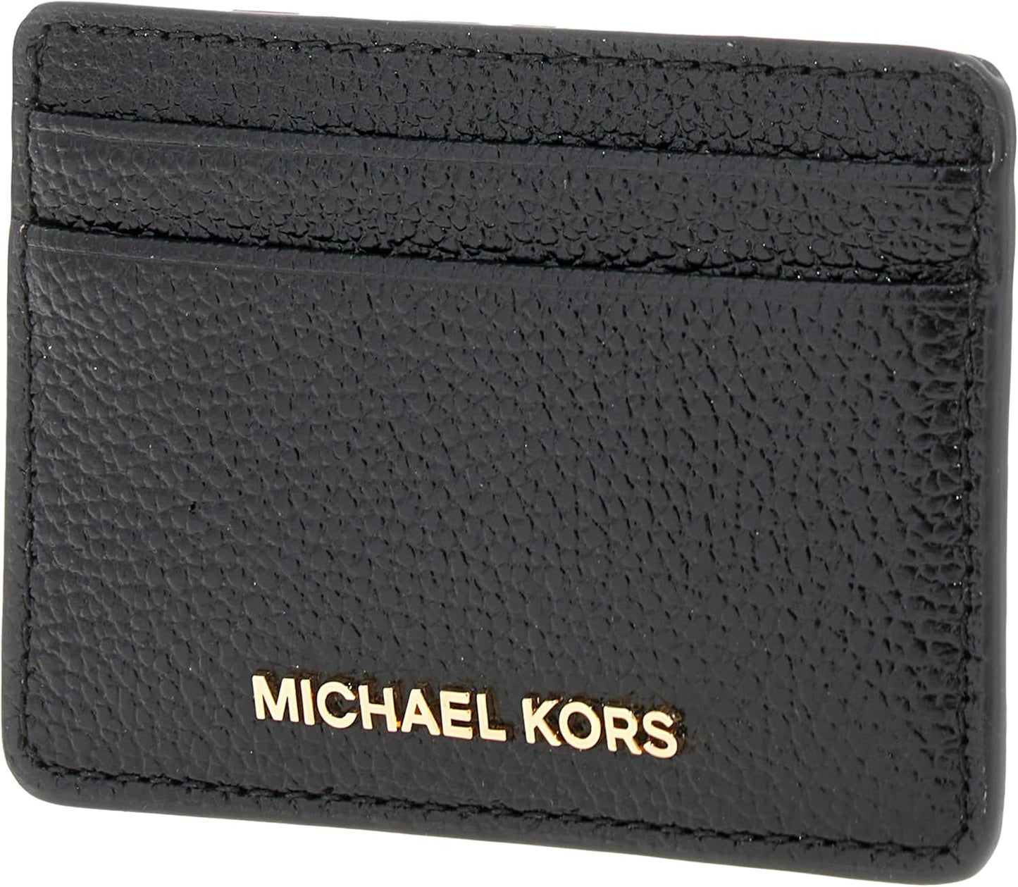 HOTMichael Kors Women's Jet Set Card Holder, Gold-Tone Hardware/Black, One Size
