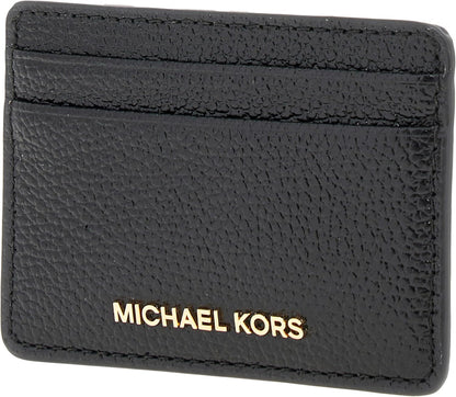 HOTMichael Kors Women's Jet Set Card Holder, Gold-Tone Hardware/Black, One Size