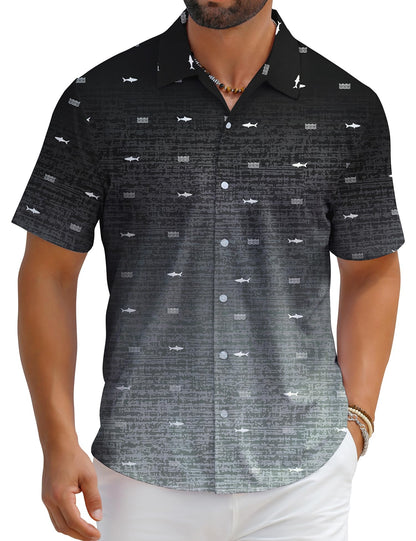 HOTELETOP Men's Hawaiian Shirt Summer Stretch Short Sleeve Tropical Beach Button Down Casual Shirt