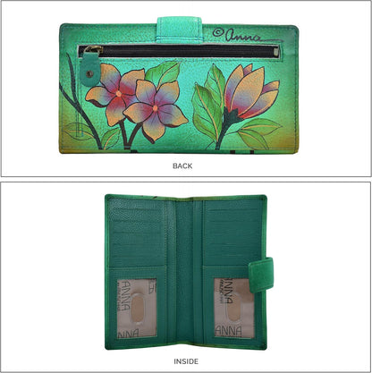 HOTAnna by Anuschka Women's Hand Painted Genuine Leather Two Fold Organizer Wallet