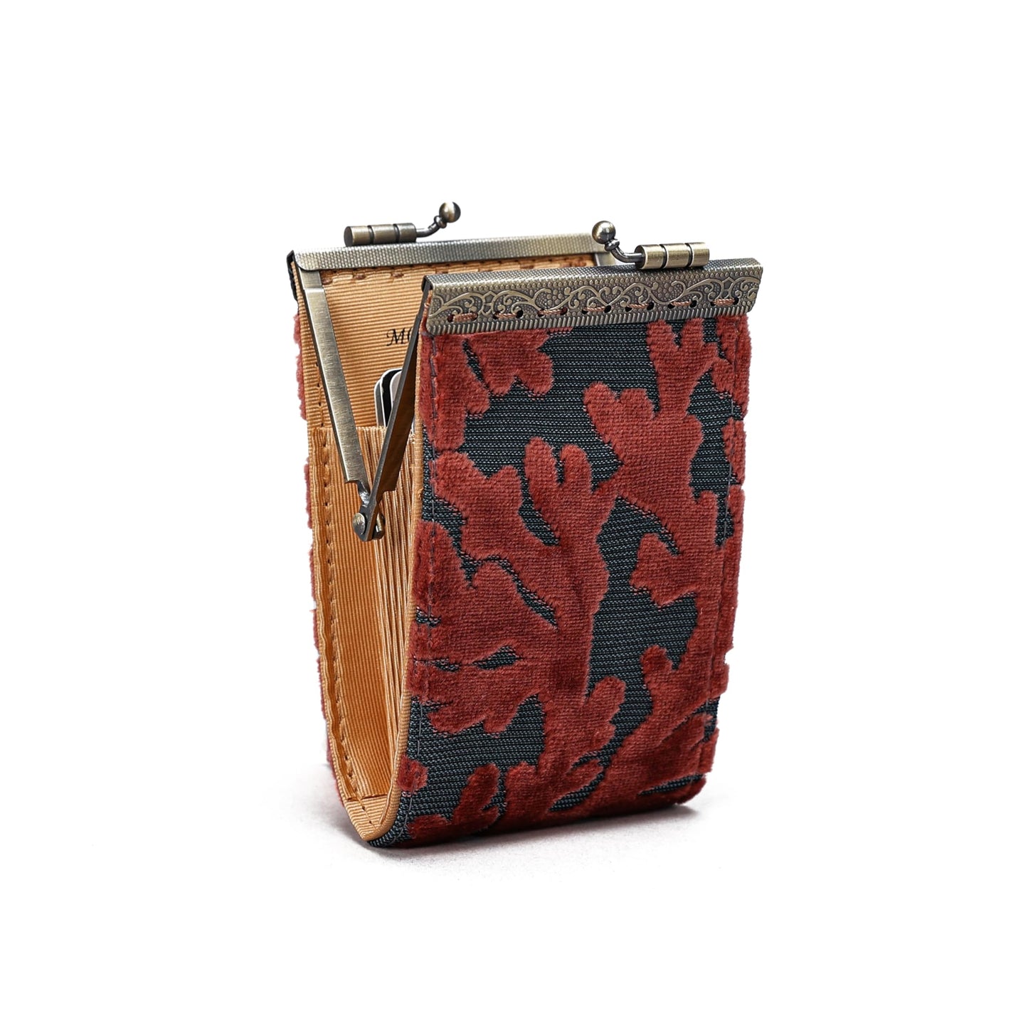 HOTAngelina's Palace Carpet Wallet Vintage Kiss Lock ID Pouch,Clasp Card Holder