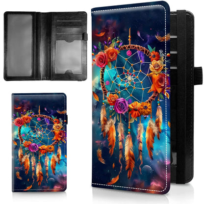 HOTLeather Checkbook Covers for Personal Checkbook Check book Holder Cover Wallets for Women Men,RFID-Blocking Slim Checkbook Cover for Duplicate Checks with Elastic Strap,Flowers Dancing Butterflies