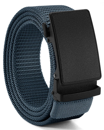 HOTCHAOREN 1.5" Nylon Ratchet Belts for Men - Adjustable Casual Work Belt with Slide Buckle - Trim to Fit