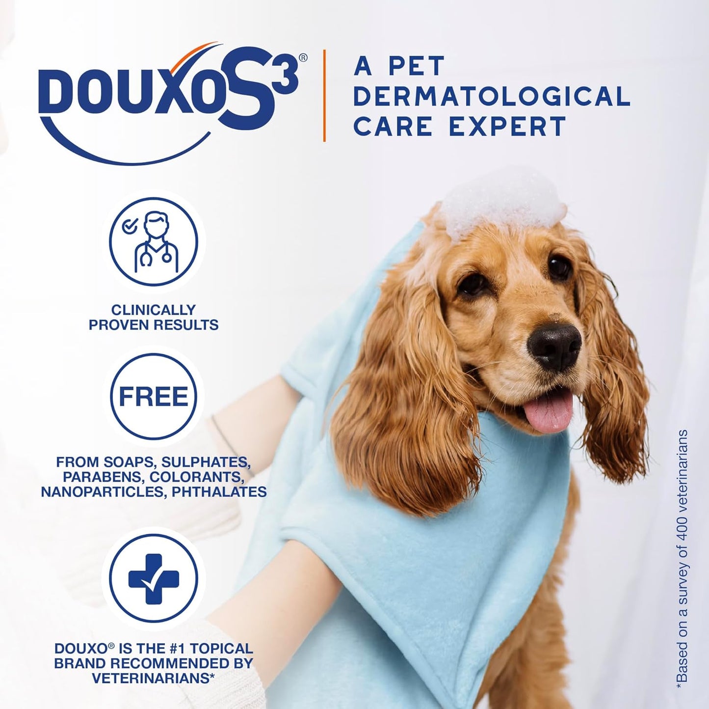 HOTDouxo S3 PYO Medicated Dog Mousse - Bacterial & Yeast Infection Treatment | Chlorhexidine for Dogs; Waterless Shampoo, Antibacterial & Antiseptic, for Dogs Only, Clinically Proven, 5 fl oz