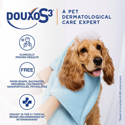 HOTDouxo S3 PYO Medicated Dog Mousse - Bacterial & Yeast Infection Treatment | Chlorhexidine for Dogs; Waterless Shampoo, Antibacterial & Antiseptic, for Dogs Only, Clinically Proven, 5 fl oz