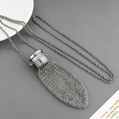 HOT1920's English Vintage Coin Purse, Handade Chain Metal Mesh Wallet for Coins, Dice, Jewelry, Cosmetics, Mini Vintage Double Mesh Coin Holder Pouch, Antique Coin Purse Wallet Ideal for Party