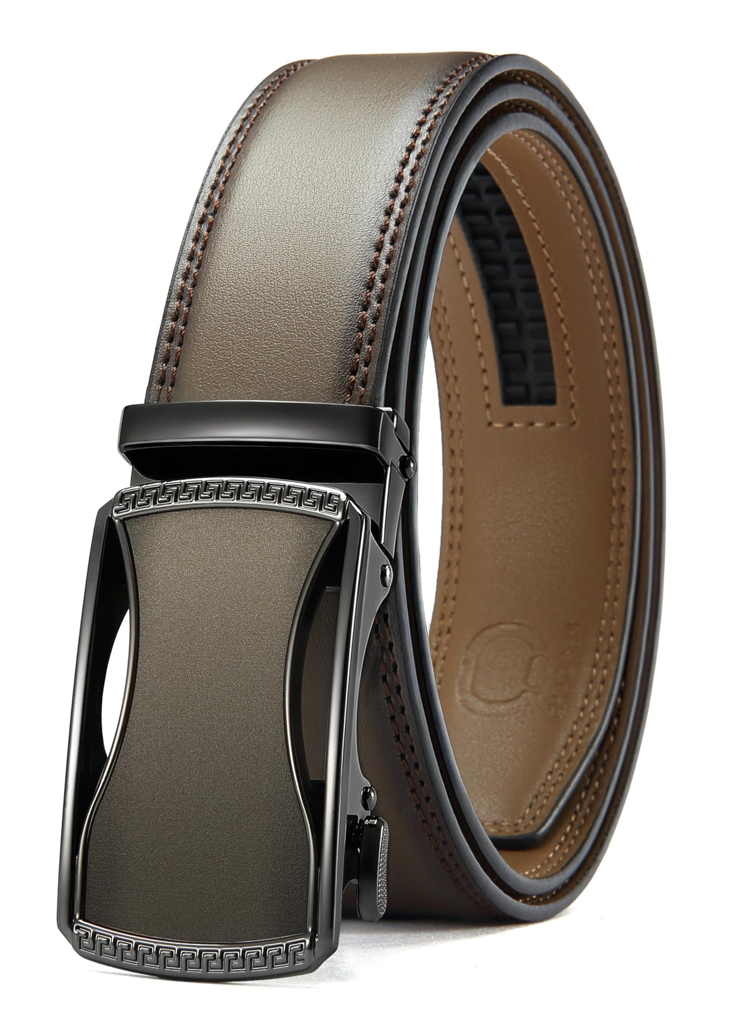 HOTCHAOREN Mens Belt Leather Ratchet Belt - Customizable Fit, Effortless Style (35mm)