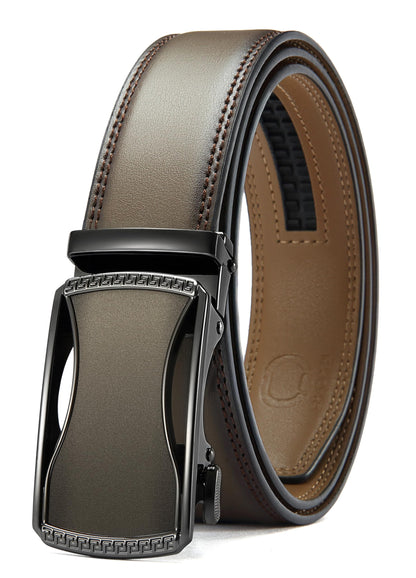HOTCHAOREN Mens Belt Leather Ratchet Belt - Customizable Fit, Effortless Style (35mm)