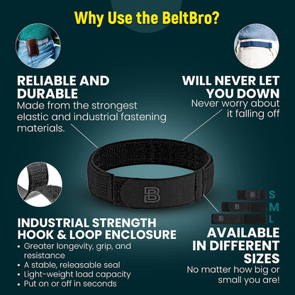 HOTBeltBro For Women No Buckle Elastic Belt — Fits 1 Inch Belt Loops, Easy To Use