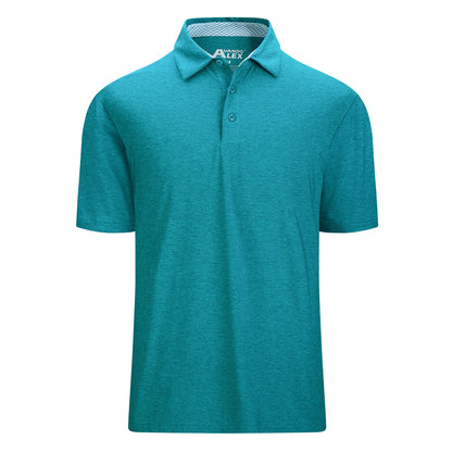 HOTAlex Vando Mens Golf Shirt Moisture Wicking Quick-Dry Short Sleeve Polo | UPF40,Soft & stretch,Sweat resistant,Multi-scene sports & office apparel