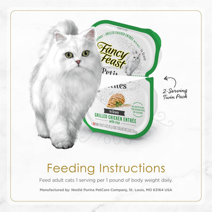 HOTPurina Fancy Feast Gourmet Wet Cat Food Variety Pack, Petites Gravy Collection, break-apart tubs, 48 servings - (Pack of 24) 2.8 oz. Tubs