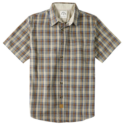 HOTDubinik® Mens Short Sleeve Button Down Shirts 100% Cotton Plaid Men's Casual Button-Down Shirts with Pocket
