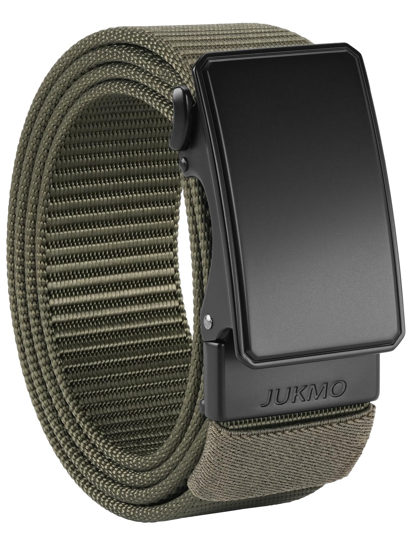 HOTJUKMO Men's 1.5" Nylon Ratchet Casual Belt for Jeans | Web Click Belt with Slide Buckle, No Holes Adjustable Trim to Fit , Gift Box
