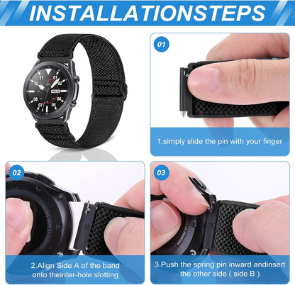 HOTCompatible with 16mm 18mm 19mm 20mm 22mm 24mm Watch Bands Quick Release Replacement Wristband,Adjustable Stretchy Nylon Solo Loop Straps Fabric Braided Sport Elastic Bands for Men Women