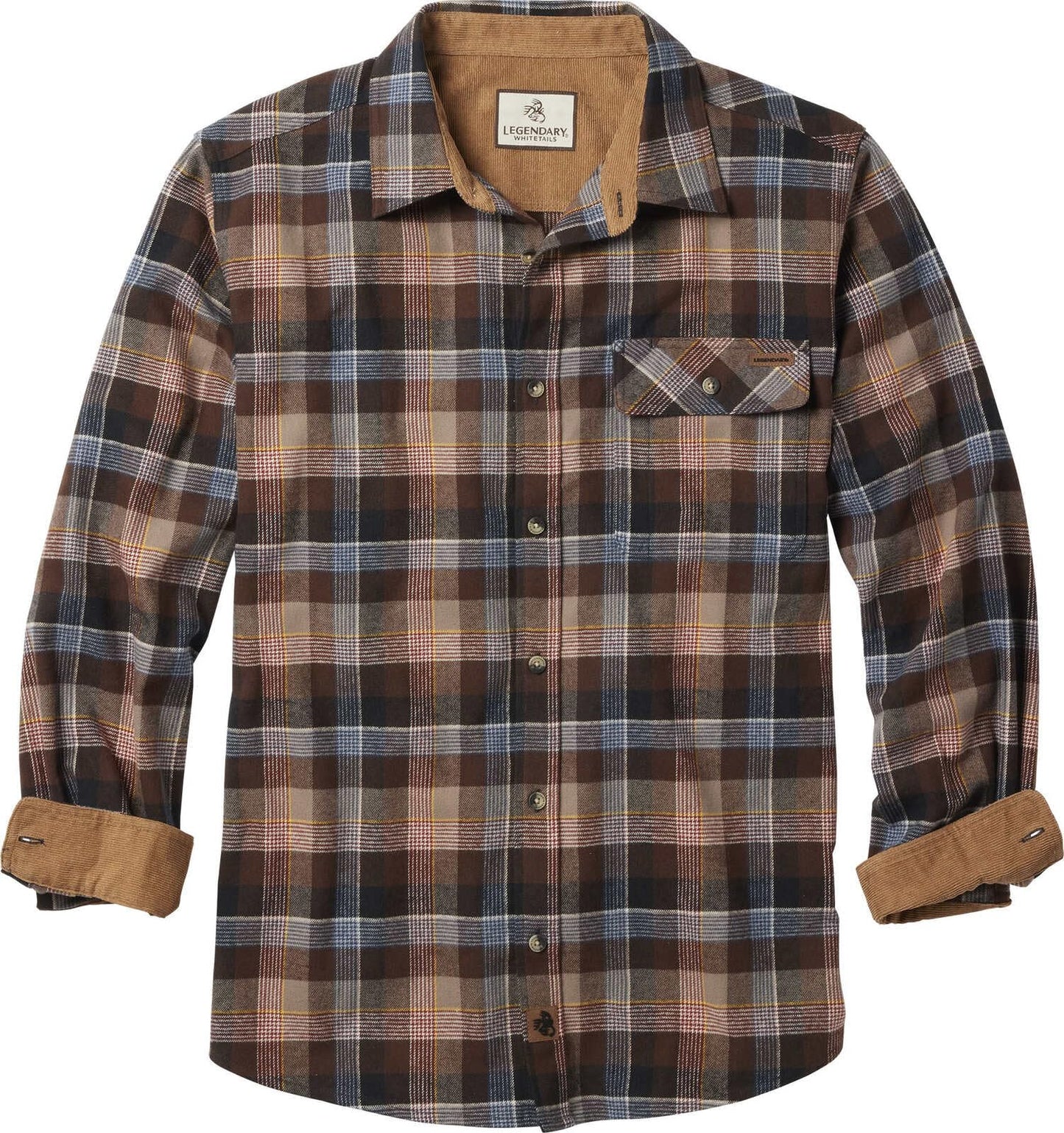 HOTLegendary Whitetails Mens Long Sleeve Button Down 100% Cotton Flannel Shirt
