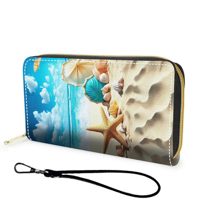 HOTWallet,Large Capacity RFID Blocking Leather Wallet, Durable Smooth Zipper Clutch,Unisex Travel Wallet for Cards,Cash,and Coins - Black Cat and Flowers