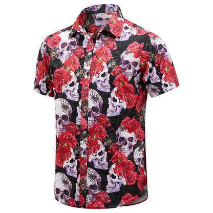HOTJ&DHUASHA Men's Hawaiian Shirts Casual Button Down Short Sleeve Beach Tropical Aloha Shirt