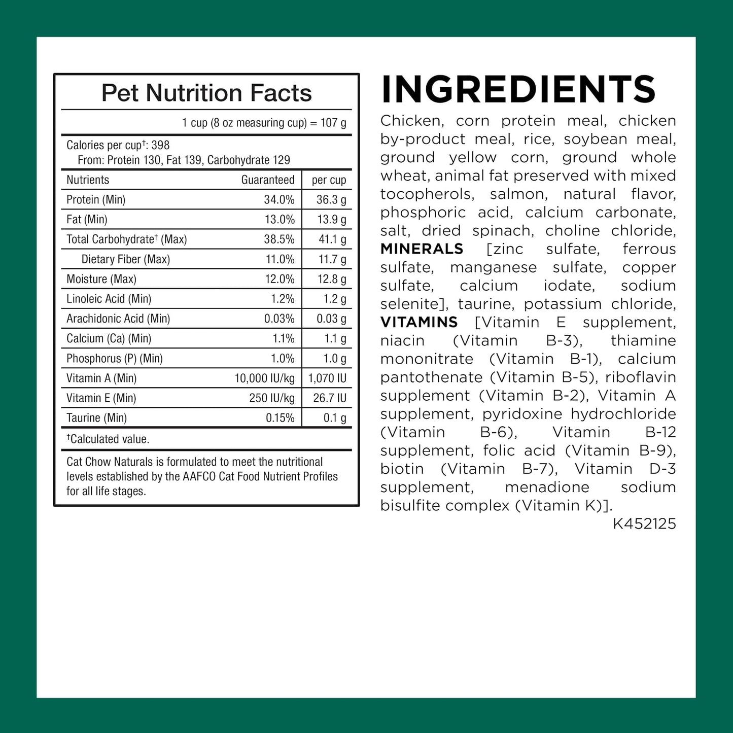 HOTPurina Cat Chow Naturals With Added Vitamins, Minerals and Nutrients Dry Cat Food, Naturals Original - 13 lb. Bag