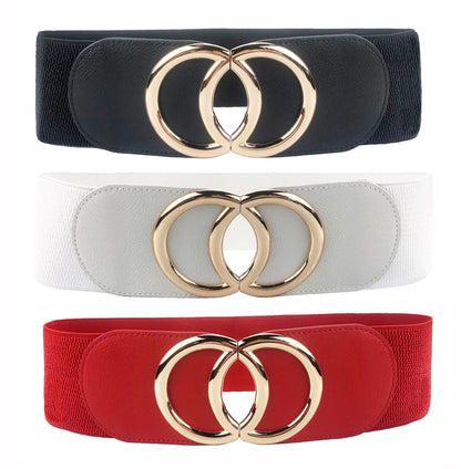 HOTSwtddy Women's Elastic Wide Stretchy Waist Cinch Belt Waistband For Dresses