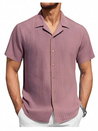 HOTDamipow Mens Casual Button Down Shirts Short Sleeve Fashion Vacation Beach Shirts