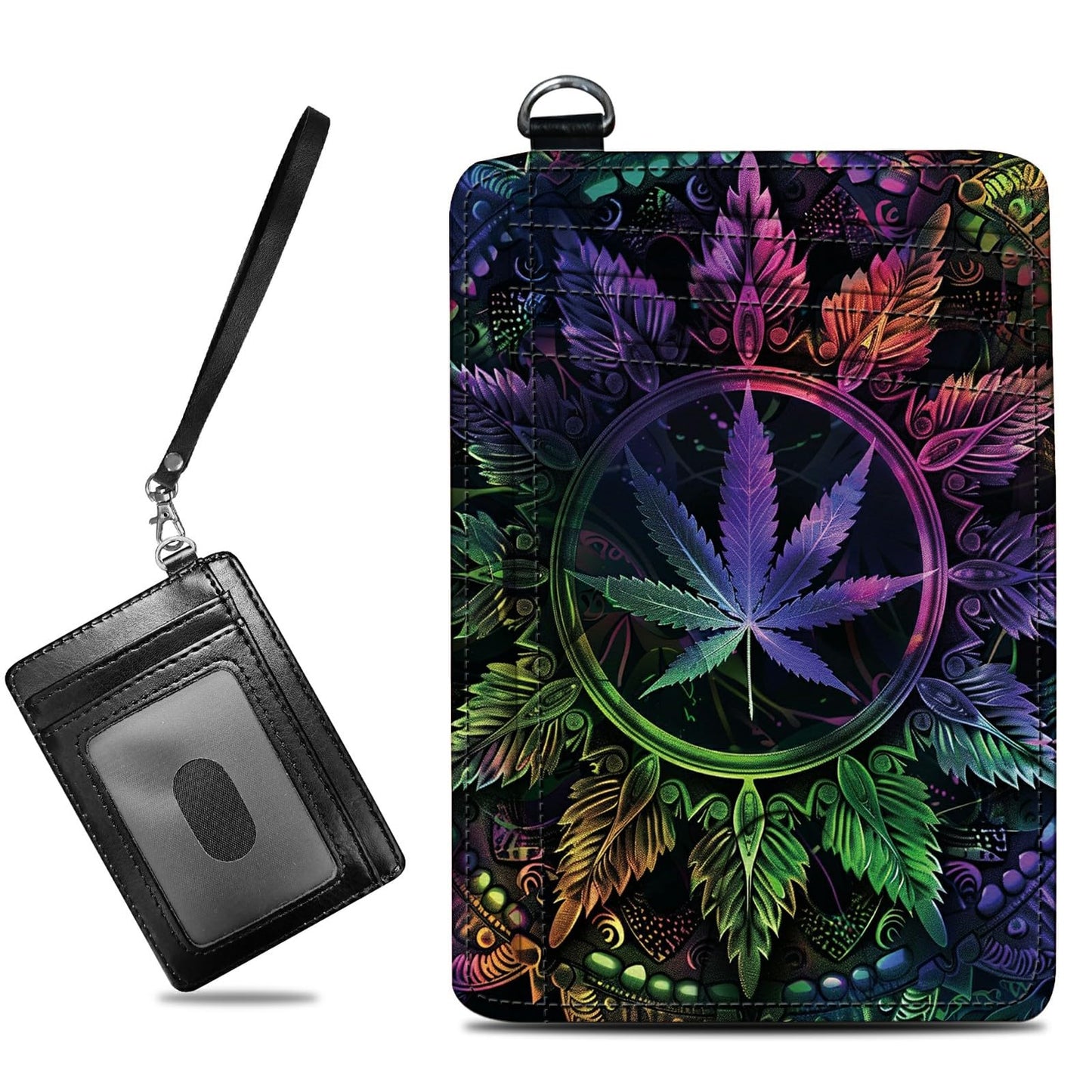HOTCute Credit Card Holder with Zipper, Crow Skull RFID-Blocking Card Case Small Wallet for Women Men, Multi-slot Card Organizer Case Travel Accordion Wallet