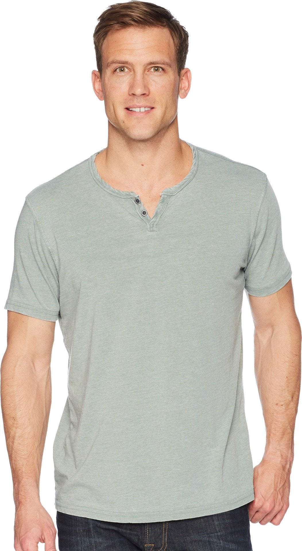 HOTLucky Brand Men's Venice Burnout Notch Neck Tee Shirt