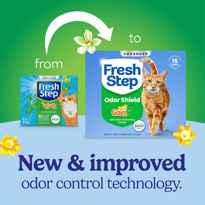 HOTFresh Step Advanced Multi Cat Clumping Litter with Febreze Freshness, Low Dust, Control with Ammonia Block Tech, Compatible in Automatic Litter Boxes, 37 lb. (2 x 18.5 lb.)