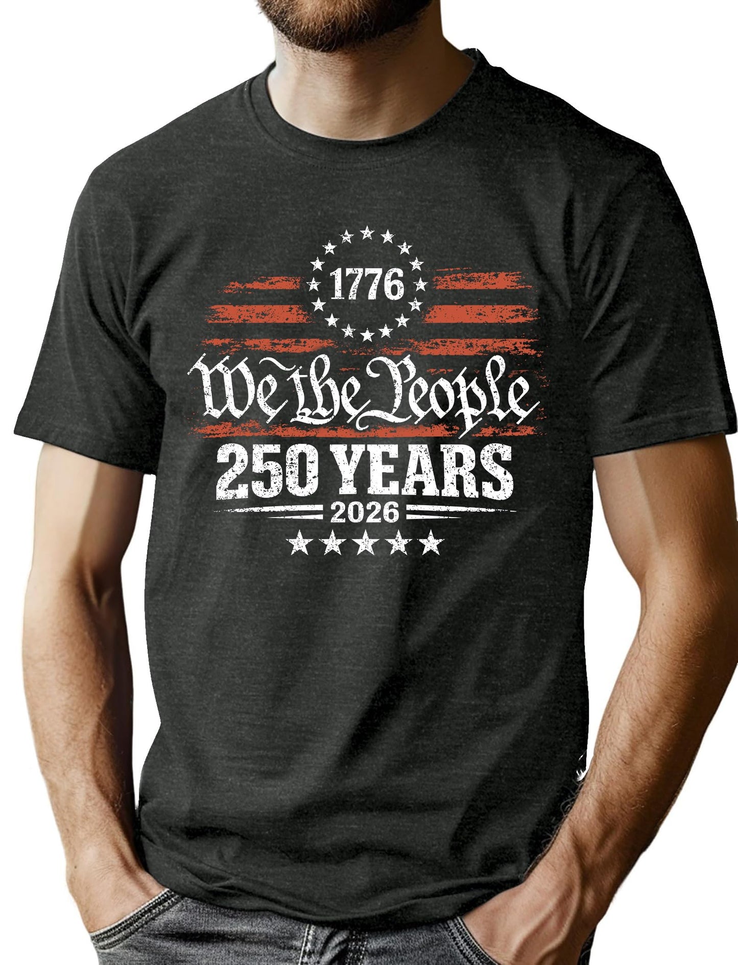 HOT250th Anniversary USA Shirts for Men American Flag T-Shirt 4th of July Shirt 250 Years Birthday Patriotic Tops
