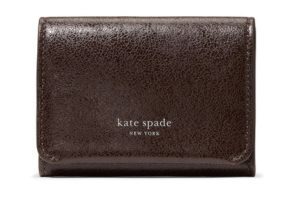 HOTkate spade new york Halo Glazed Leather Card Case Trifold Wallet