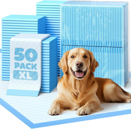 HOT50-Pack Extra Large Pee Pads - 34" x 28" Puppy Pads for Dogs with 6-Layer Leakproof Protection, Disposable and Quick-Dry Dog Pads with High Absorbency for Easy Potty Training