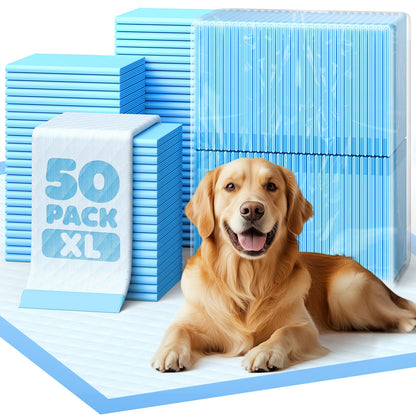 HOT50-Pack Extra Large Pee Pads - 34" x 28" Puppy Pads for Dogs with 6-Layer Leakproof Protection, Disposable and Quick-Dry Dog Pads with High Absorbency for Easy Potty Training