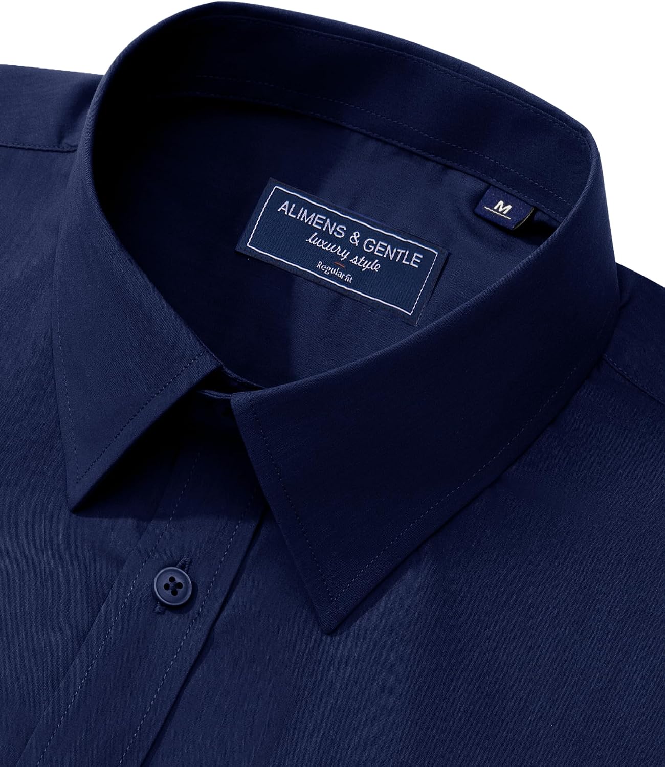 HOTAlimens & Gentle Men's Dress Shirt Regular Fit Stretch Stain Shield Long Sleeve Solid Business Wedding Button Down Shirts