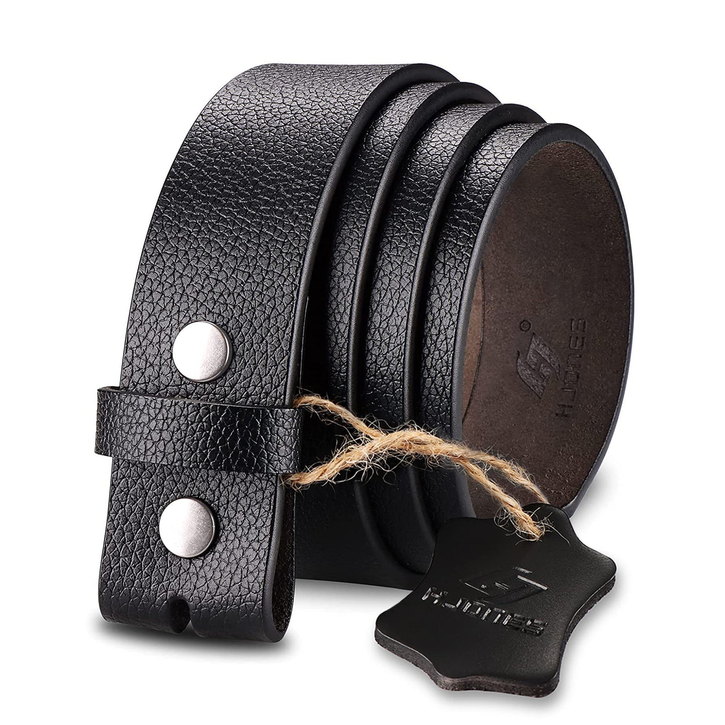 HOTHJones Western Belts for Men without Buckle,Cowboy Belt Buckles for Men,1.5" Wide Genuine Leather Belt No Buckle