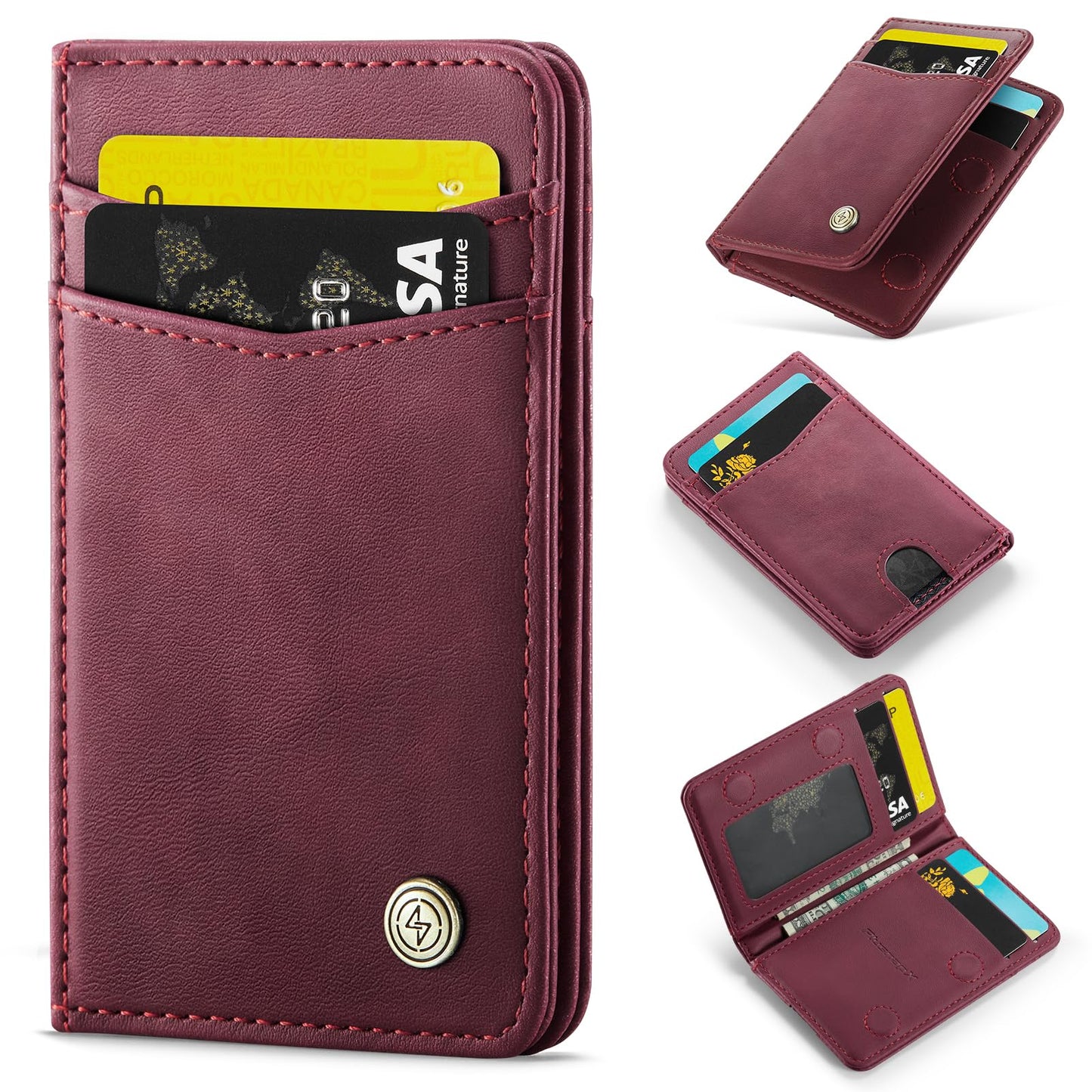 HOTSlim Wallet for Women RFID Blocking Credit Card Holder Bifold Front Pocket Mini Wallet with 8 Card Slots and 2 Cash Pockets, Minimalist PU Leather Small Travel Purse Compact Gift, Purple